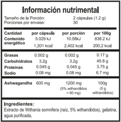 MR CALM — Cápsulas de Ashwagandha al 5%