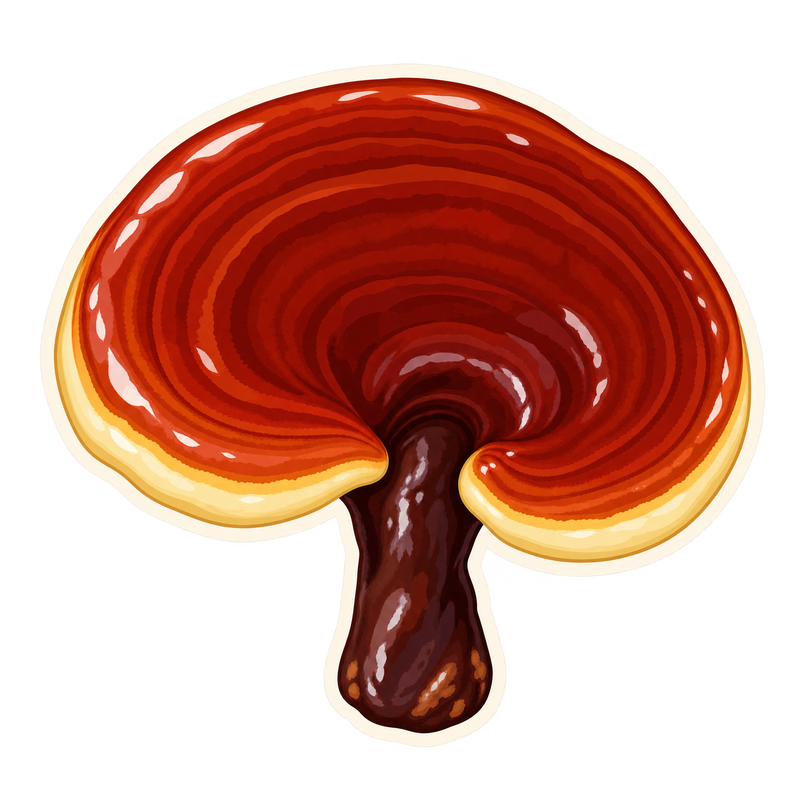 Ilustración de hongo reishi