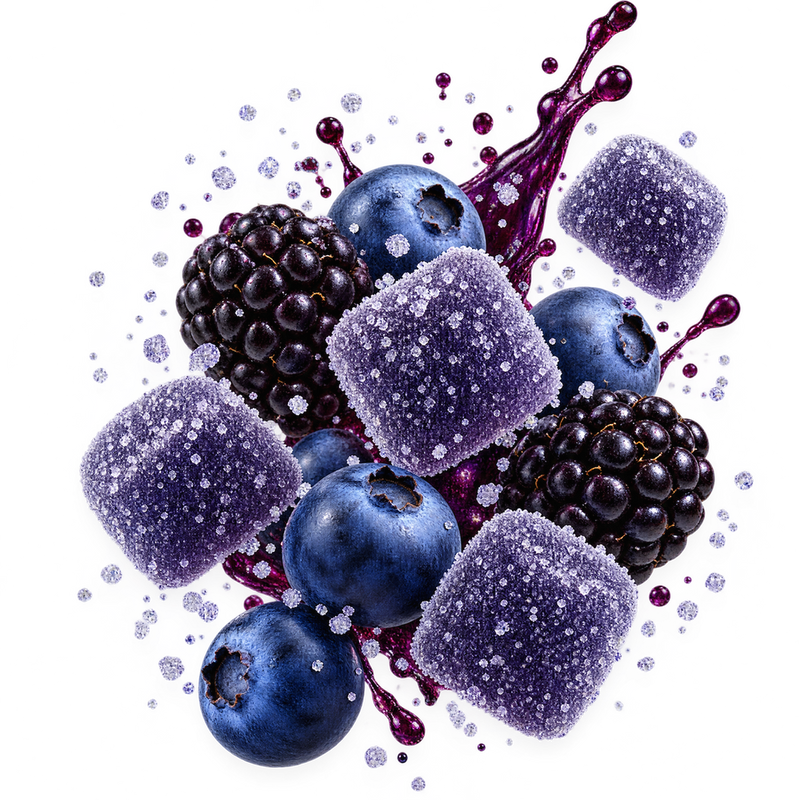 Gomitas Pre-Work Out Mora Azul escarchadas
